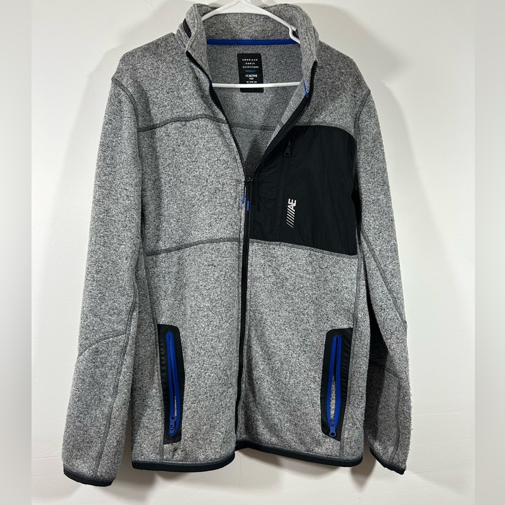 American Eagle Men's Gray and Black Performance Jacket